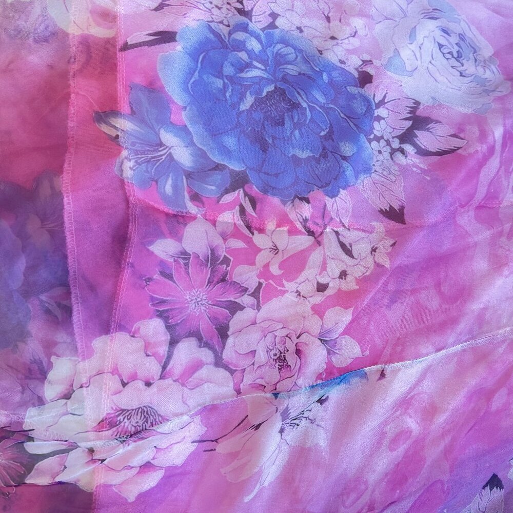 Afibi Full Maxi Skirt Chiffon Fully Lined Pink and Blue Fairy Faerie Size 3XL - Picture 6 of 14